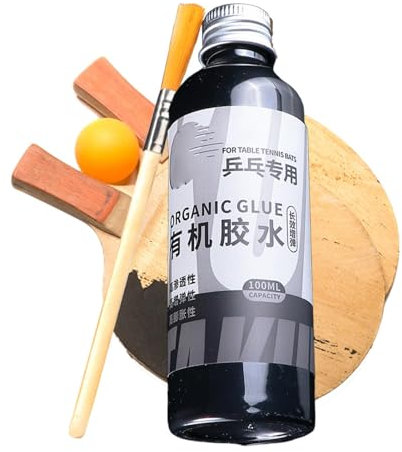 Colle De Tennis De Table, Colle pour Raquette De Tennis De Table, Colle en Caoutchouc pour Raquette De Tennis De Table 100 ML, Nettoyant pour Raquette De Tennis De Table avec Brosse