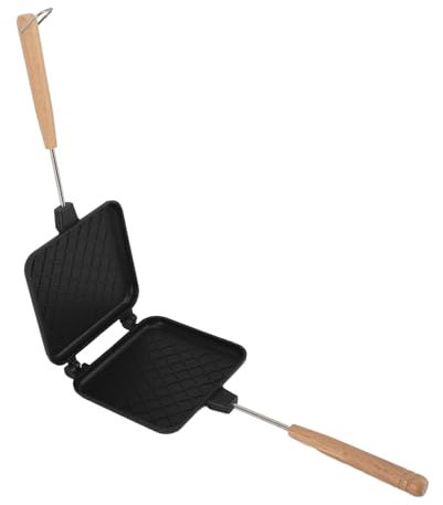 Sándwiches de Aluminio Flip Party, Plancha Reversible No Palo, Sartén Multifuncional de Doble Cara con de Madera Sólida, Fácil de Limpiar, una Distribución de Calor, Tamaño