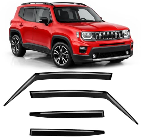 Voron Glass Windabweiser kompatibel mit Jeep Renegade 14-26 - Klebe 4 St. | Regenabweiser Autofenster Regenschutz Jeep Renegade – bruchsicher Polycarbonat, kratzt nicht, wetterfest, frischluft