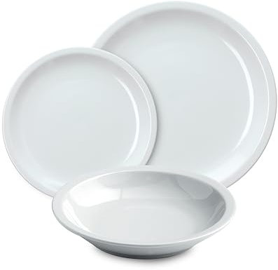 Tognana Capri, servizio piatti 18 pezzi per 6 persone, porcellana, bianco, Made in Italy