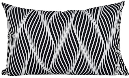 JACK 30x50cm Motiv Outdoor Lounge Kissen Dekokissen inkl. XXL-Füllung Wasserabweisend Sitzkissen Garten Stuhl Lotus Effekt, Farbe:Abstrakt