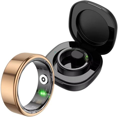 MEIION Smart Ring Pro Smart Ring für Herren und Damen – Gesundheitsring zur Herz- und Vitalüberwachung (iOS/Android) – Fitness Tracker mit Schlafmonitor, Schrittzähler, Schwarz-Roségold