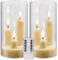 Da by Flammenlose Kerze, batteriebetriebene Kerze mit Fernbedienung und Timer, LED Dreidocht-Stumpenkerze, romantische Hochzeit, perfekte Heimdekoration, 2 Stück (Elfenbein)