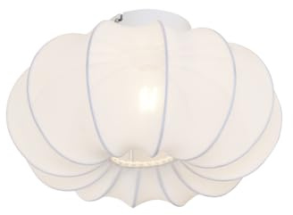 Qazqa Japandi Deckenleuchte, Deckenlampe - Plu Ayesha - Weiß, Rund, 37cm, Ideal als Flur, Schlafzimmerlampe und Wohnzimmerlampe