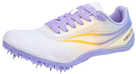 sekiueo Leichtathletik Spikes Schuhe Männer Frauen Springen Rennen Laufen Sneakers Atmungsaktiv Für Kinder,Lila,38 EU