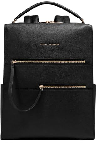 PIQUADRO Zaino donna porta pc 15,6 | Aggancio per Trolley, Spallacci imbottiti, Vani organizzati, Elegante e Funzionale, Ufficio, Uso quotidiano