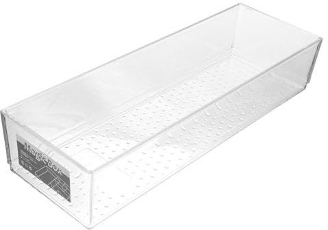 BAZEITFLOW Transparente Schubladenbox mit Facheinteilung Langlebiger Kunststoff Organizer für Kosmetik Küche Büro Vielseitige Aufbewahrungslösung für Schreibtisch