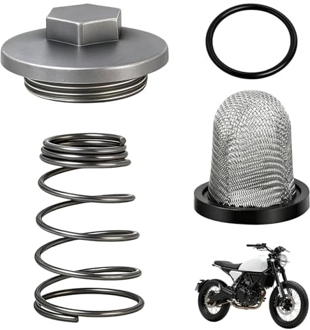 QYHON GY6 Ölablassschraube MotorradKit – Ablassschraube Öl Set für Roller Zubehör 50ccm, passend für Honda SH 125 & Peugeot Kisbee, robuste Ölschraube für Öl ablassen mit Filter & Feder