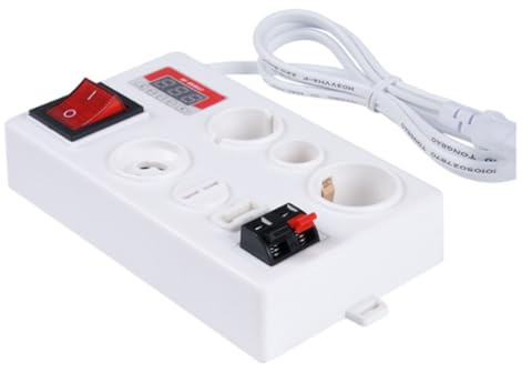 Rastapulz Tester per lampada E27 B22 E14, tester per lampade a LED, test rapido, con indicatore di potenza, spina EU