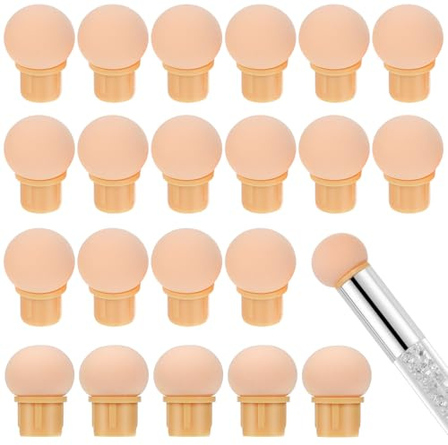 TIKODIDA Embouts de Stylo en Mousse Légère pour Nail Art, Lot de 30, Têtes Rondes Dégradées Compatibles Pinceaux Manucure, Accessoires pour Création et Retouche D’Ongles