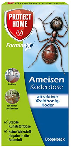 PROTECT HOME Ameisen Köderdose, Ameisenköder gegen Ameisen im Haus, auf Balkon und Terasse, 2 Köderdosen