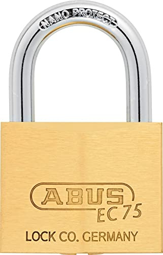 ABUS 26418 Messing Vorhängeschloss mit 7562, wendbar, gleichschließend | Massiver Messingkorpus, gehärteter Stahlbügel mit Nano Protect, bis zu 150.000 Schlüsselkombinationen