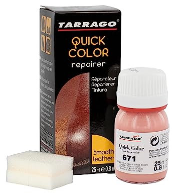 Tarrago | Quick Color 25 ml | Tinte Reparador para Cuero (Salmón 671)