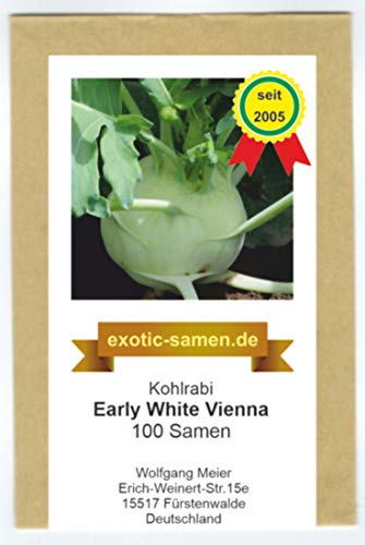 Kohlrabi - schnellwüchsig - für Sommer- und Herbsternte - Early White Vienna - 100 Samen