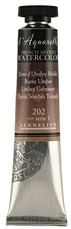 SENNELIER L'Aquarelle French Watercolor, 21ml Tube, S1 Burnt Umber