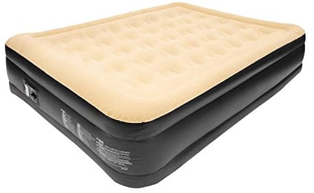 Avenli Benross 88030 Luftmatratze mit eingebauter Pumpe, schnell und einfach aufzublasen, Vinyl, Beige/Schwarz, Queen (203 x 157 cm), Polyester