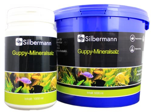 Silbermann Mineralsalz Guppy, Aufhärtesalz für Weichwasser Fische, Mineralien, Wasserzusatz, Krankheitsvorsorge, in verschiedenen Größen (1000 g)