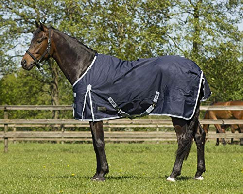 QHP Regendecke 600D ohne Füllung wasserdicht atmungsaktiv Gehfalte Kreuzgurte (165 cm, Dunkelblau)