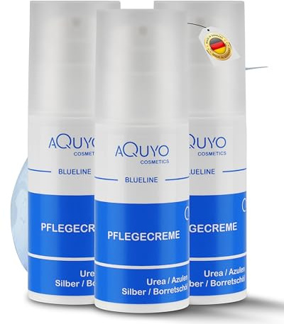 Blueline Creme bei Ekzem, Neurodermitis & Hautausschlag (3x 100ml) | Pflegecreme für trockene, unreine Haut bei Juckreiz & Hautirritationen | Naturprodukt ohne Parabene & Parfüm