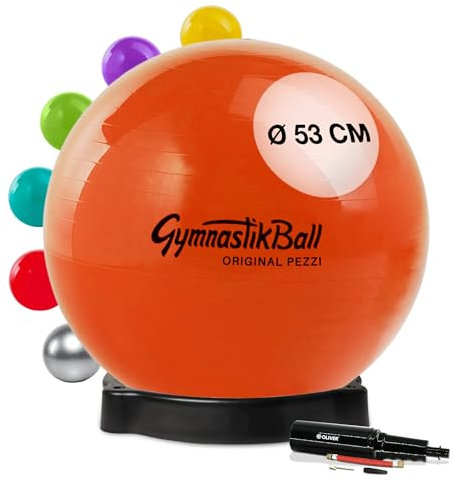 Original Pezziball Standard 53 cm orange m. Ballschale & Pumpe Gymnastikball