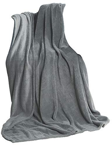CelinaTex Flauschige XL Kuscheldecke 220 x 240 cm Silber grau Decke Sofa Wohndecke weich Soft Mikrofaser Fleece Oeko-TEX TV-Decke