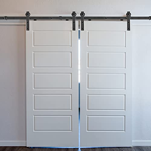 Froadp 366cm Binario per Porta Scorrevole Kit Scorrevoli Sospesi in Acciaio al Carbonio Carico fino a 130KG per Porta da Fienile in Metallo e Legno