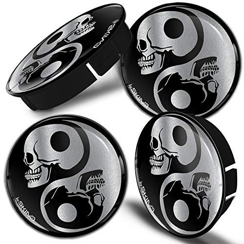 Biomar Labs® 4 x 60mm 3D Enjoliveurs Cache-moyeu pour Jante Moyeu de Roue Centre Hub Caps Yin Yang Symbole C 82