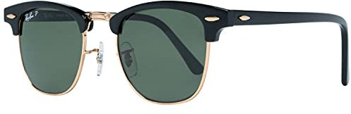 Ray-Ban RB3016 901/58 Klein Schwarz Polarisiert Grün Klassisch G-15 49mm CLUBMASTER Runde Sonnenbrille