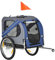 PawHut Rimorchio da Bicicletta per Cani e Gatti 2 Grandi Ruote da 50cm Buona Ventilazione Bandiera di Sicurezza Resistente alle Intemperie Blu e Grigio Acciaio e Tessuto Oxford