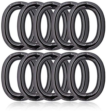 O - Ring oval aus Stahl, 10er Set, DIY Hunde-Leine/Hunde-Halsband, nichtrostend, Ideal mit Paracord 550, Farbe Titan