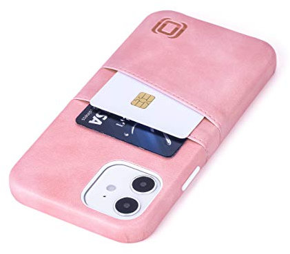 Dockem Exec M2 Funda Cartera para iPhone 12 y iPhone 12 Pro: Funda Tarjetero Slim con Placa de Metal Integrada para Soporte Magnético: Serie M [Rosa]