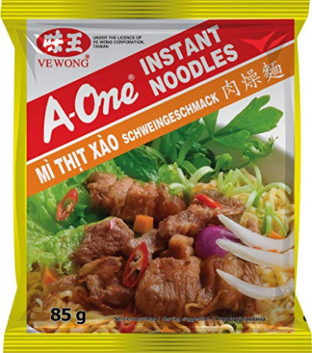 A-ONE Fideos Instantáneos, Sabor Carne de Cerdo, 85 gr