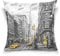 HMZXZ Kissenbezug 40x40cm Man Frau Gelb Taxi New York Ölgemälde Dekorative quadratische Kissenbezüge Kissenhüller für Couch Sofa Schlafzimmer Wohnzimmer