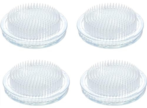 Smavles Ikebana Kenzan 4 Stück Blumenigel Transparent Blumenarrangement Kunststoff Blumen Frosch Runde Blumensteckigel Fixed Tools Stecknadelhalter Blumenschmuck Pin Blumen Zubehör
