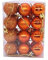 Weihnachtskugeln Weihnachtsdeko Set 24 STK, Kunststoff Weihnachtsbaumkugeln Box mit Aufhänger Christbaumkugeln Plastik Bruchsicher, Weihnachts Weihnachtsdekorationen (Orange, 3cm)