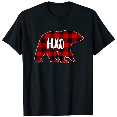 Hugo Bär Custom Red Buffalo Plaid Weihnachtspyjama T-Shirt