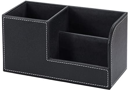 MengH-SHOP Desk Organiser PU Office Storage Organiser Multifunctional Stationery Desk Tidy Caddy for School Home Office Workshop