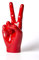 NENBOLEC Hand Skulptur Figuren Finger Dekor Statuen Modern Geschenk Arts Polyresin Rot 28cm