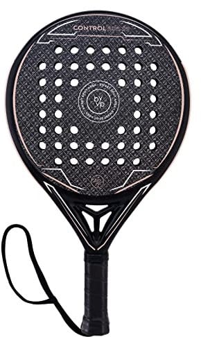 LUXTRI Padel Schläger Control 300 Rund Schwarz-Braun 370g Carbonfaser/Eva für Padel Tennis Spieler