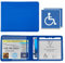 Disabled Blue Badge Holder Wallet for Car - PU Leather Protector Disability Parking Permit Discreet Cover Hologram Safe with 2X Disabled Stickers Included (Blue)