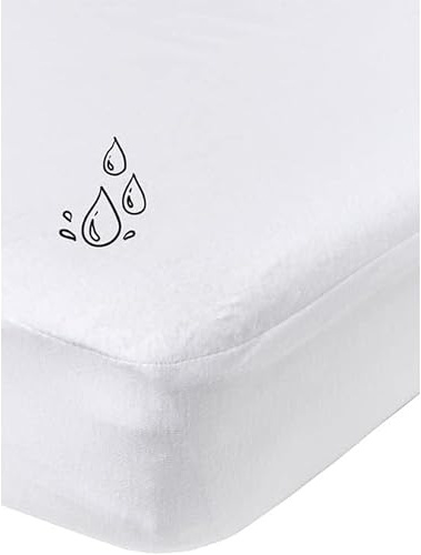 Meyco Spannbettlaken Home Molton 160x200cm Spannlaken Matratzenschoner | 100% Baumwolle - Oeko Tex Zertifiziert - Bettauflage - PU Schicht - feuchtigkeitsabsorbierend & wasserresistent - waschbar