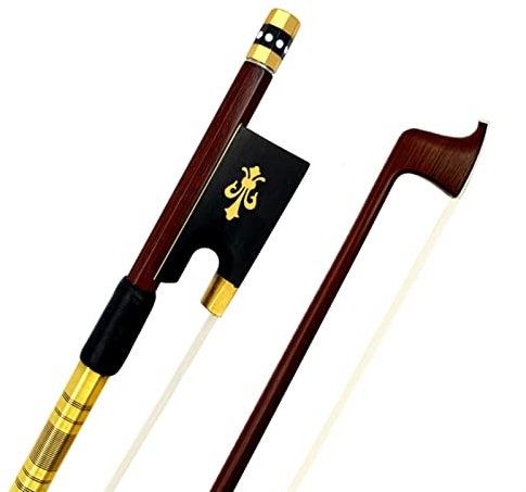Geigenbogen 1 STÜCK Brazilwood 4/4 Violin Bogen, Nickel Silberteile Natürlicher Weißer Rosshaar Hufettschwanz
