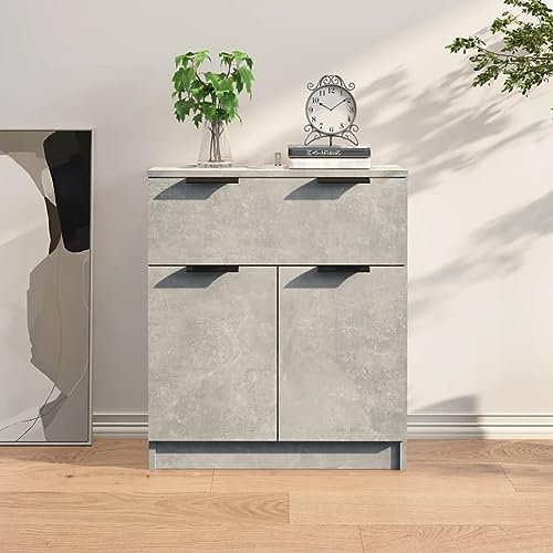 GuyAna Sideboard Betongrau 60x30x70 cm Holzwerkstoff Buffetschrank Vitrinenschrank