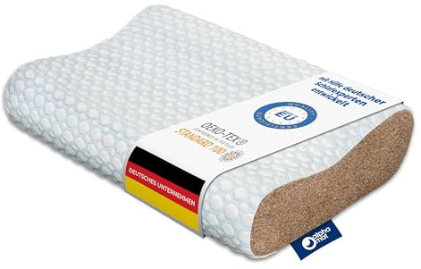 alpha mat Kopfkissen - Schaumstoff Kissen - Ergonomisches Kopfkissen - Schlafkissen - Kopfkissen Nackenschmerzen - Kühlender Stoff - Oeko-TEX - 50x34 cm - Memory Foam Nackenkissen mit Bezug