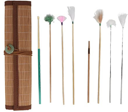 Herramienta De Eliminación De Cera De Oídos De 7 Piezas, Kit De Plumas De Limpieza De Oídos Con Estera, Masaje Profundamente Limpio, Eliminación De Cera De Oídos Relajante, Pluma De Ganso