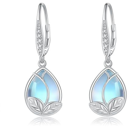Tulpen Ohrringe Silber 925 Damen Tulip Ohrhänger Tulpen Schmuck Geschenke für Frauen und Mädchen