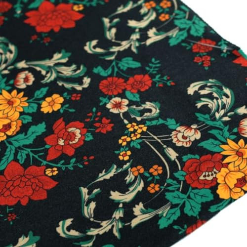TOLKO leichter, knitterfreier Sommer Jersey für Shirt Kleid Rock | Weich blickdicht elastisch | Kleiderstoff Kostümstoff zum Nähen/Dekorieren | 150cm breit Meterware (Schwarz)