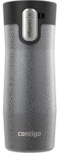 Contigo Autoseal West Loop Vakuumisolierter Edelstahl-Reisebecher mit leicht zu reinigendem Deckel, 473 ml, Crystal Sake