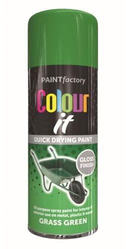 Inspired Essentials All Purpose Aerosol Spray Paint 400ml Quick Drying Spray, Fast Dry and Excellent Coverage for Metal, Wood, Plastic and More (Grass Green)