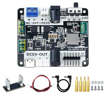 Yahboom Raspberry Pi 5 Power Expansion Board Robot Voltage Stabilization,for Jetson Nano and Pi5 Mobile Robots Supports Raspberry Pi5 Power Supply Protocol,Stacked with Pi5